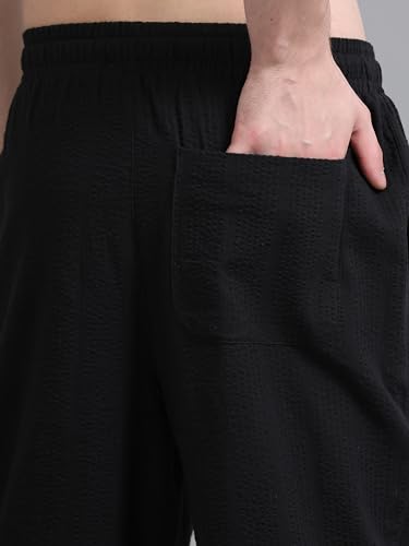 Image of StitchX Men's Airport Look Textured Seersucker Cotton Jogger Trousers S-4XL