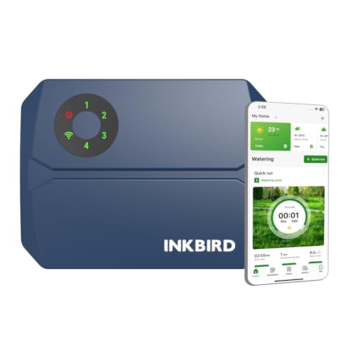 Inkbird IIC-401 Programador Riego Wifi 4 Zonas,Riego Automatico para...