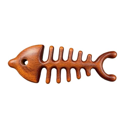 Wooden Massage Comb Red Sandalwood Massage Comb Head Meridian Green Coarse Teeth Acupoint Wood(Large)