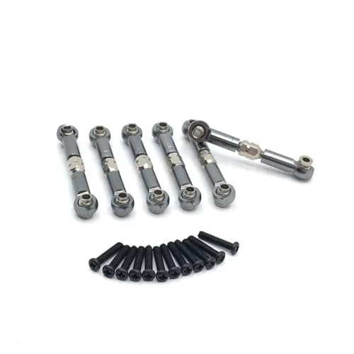 Rc Special Connecting Rod for HuanSu HS18301 18302 18311 18312 18321 18322 6pcs Metal Connecting Rod RC Car Tracked Vehicles Parts and Accessories Replacement Use(Gray)
