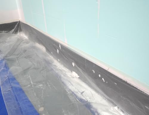 Image of ROLLINGDOG Pre-Taped Masking Film - Dust Plastic Sheets (3pcs 30M * 0.55M) with Convenient Reusable Dispenser for Small Spray Paint Jobs