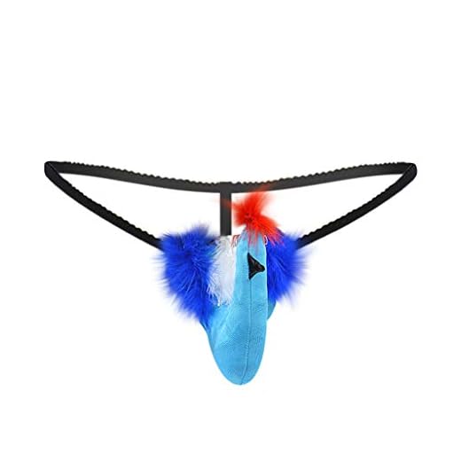 Lencería sexy para mujer para micro ropa interior de moda Tanga para hombres Briefs G-cordón T-atrás Sretch Lencería sexy con lazo, azul claro, talla única