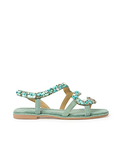 Alma en Pena Sandalo da donna piatto in camoscio