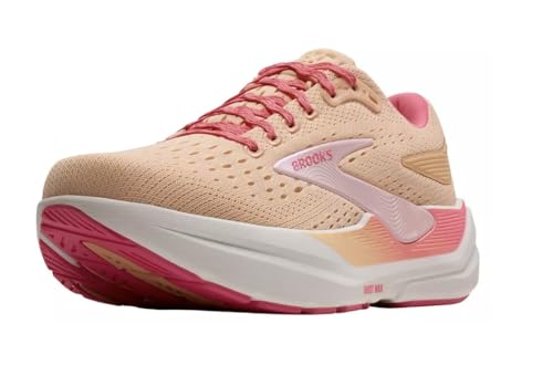 Brooks Women’s Ghost Max 3 Neutral Running & Walking Shoe, Peach/Pink/Sugar, 8