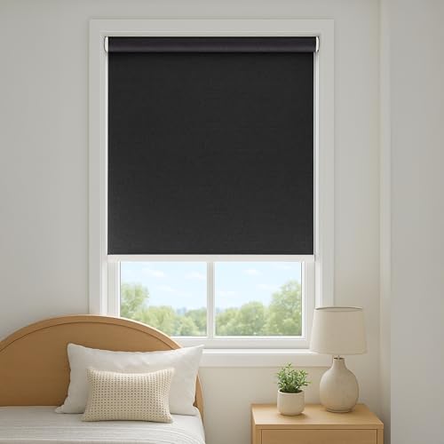 DH DREAMER HOME Estor Enrollable Opaco, 90x200cm, Negro