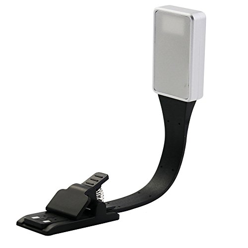 Book Lights for Reading,LUXJET® Mini Clip on Flexible LED lamp with 2 Clips,3 Color Temperature(Warm/daylingt/Cool),USB Rechargable and Brightness Adjustable for Reading Book,Travel