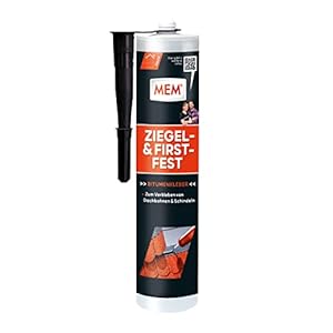 MEM Baksteen- en nokbestendige, oplosmiddelvrije koudelijm van bitumen, bijzonder hoge kleefkracht, voor dakspanen en bitumen dakmembranen, donkerbruin, 445 g