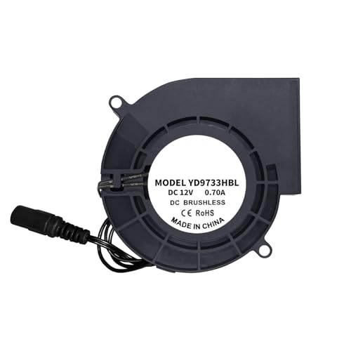 High Performances - Ventilador centrífugo de rodamiento sin escobillas de 12 V, 97 x 33 mm, para barbacoa al aire libre