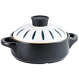 Olla de cerámica for cocinar, cacerolas pequeñas cobre, olla barro for con tapa, for, resistente al calor, for sopa
