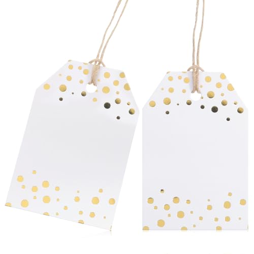 100 Stück Geschenkanhänger Kraftpapier Anhänger 7.5cm X 5cm Kärtchen Hochzeit Anhänger zum Beschriften Anhänger Papier mit Schnur Geschenkanhänger Etiketten für Hochzeit Valentinstag,Geschenk,Handmade