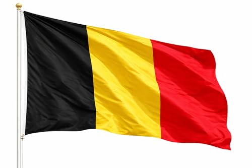 Drapeau Belgique - Drapeau de la Coupe du monde 2026 - Article de supporter - Polyester résistant et œillets métalliques - Coupe du monde (Belgique 90 x 150...