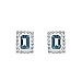 925 Sterling Silver Emerald-Cut London Blue Topaz Stud Earrings – 1.30 Cttw (5mm), Natural Gemstone Birthstone Jewelry for Women