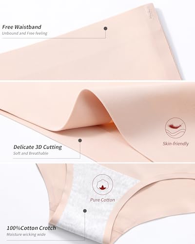 Image of Eiggam Women's Cotton Bikini Panties,High-Cut Full Coverage Stretch Cool Underwear for Women