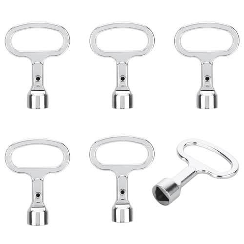 Lot de 6 clés triangulaires à 3 pans de 10 mm - Clé de purge - Clé triangulaire pour poubelles de radiateur, poubelle, boîte électrique, compteur électrique, robinet, clé d'ascenseur