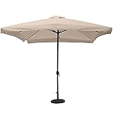 BAKAJI Ombrellone da Giardino 3x3 Mt Palo Centrale in Acciaio Struttura 8 Stecche Sistema Air Vent Arredamento Gazebo Piscina Terrazzo Ambienti Esterni Tortora