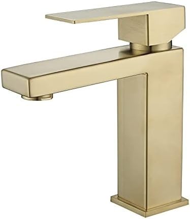 Robinet lavabo eau chaude et froide avec mitigeur en acier inoxydable brossé durable