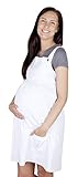 Ideal für das Stillen Mija - Denim Umstandskleid Latzkleid Latzrock ideal für das Stillen 1040 (38/40, Weiß)
