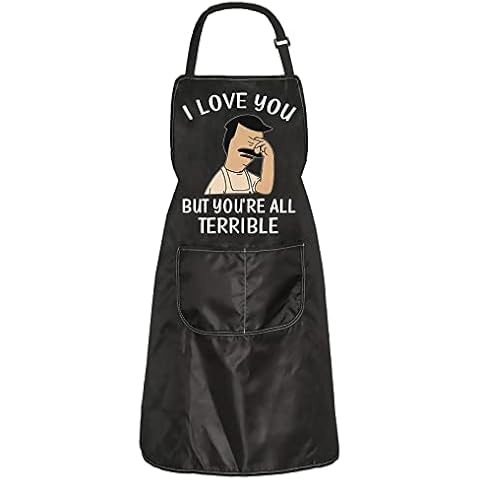Bob’s TV Show Merchandise Burgers Fans Apron Gift I Love You But You’re All Terrible Apron Belcher Inspired Housewarming Gift (Terrible apron) Cover