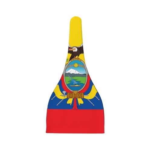 Newborn Baby Hat, Flag of Ecuador Print Soft Top Knot Beanie Cap, Cute Baby Headwear for 0-6 Months Black2