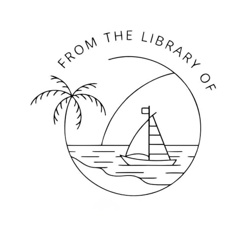 Image of Kunya Personalised Book Stamp with Your Name(3.5 cm Dia), customised for Stamping Books for Readers, Great Gift for booklovers, Kids, Teachers (Beach Reader)