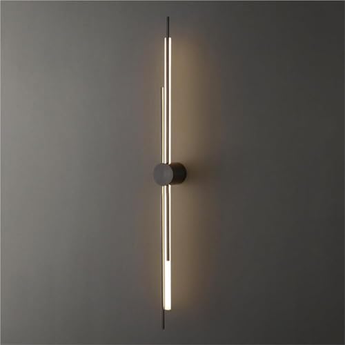 Linear Wall Sconce Bathroom Vanity Light Fixture, Brass Wall Lamp for Bedside Led Strip Wall Mounted Light with Acrylic Shade, Bedroom Living Room Hallway Wall Lighting Fixtures(Gold,103cm) (Black 10