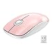 Silent Wireless Mouse (Battery Included), FD V8 2.4G Fashion Cordless Mouse with Nano Receiver 1500 DPI Precise Control for Notebook Computer PC Laptop MacBook and Chromebook (Pink)