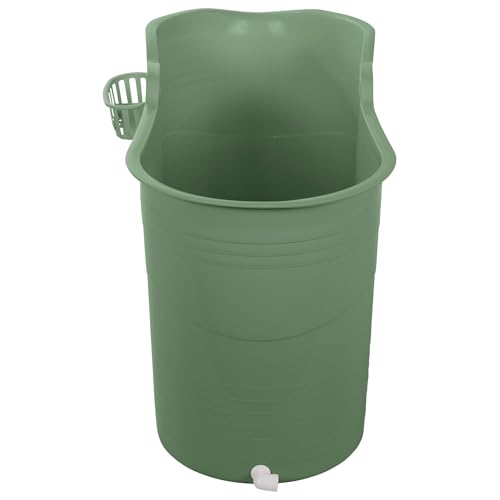 HelloBath® – Bath Bucket XL (Comfort) – 122 cm – Wanna siedząca dla dorosłych – Kąpiel lodowa – Elastyczny wąż odpływowy do 3 m – Dodatki: półka, kranik i pokrowiec ochronny - Zielony
