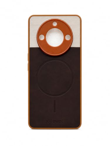 Image of Bintage Dual-Leather 2in1 Phone Case| Soft Touch Finish | Full Camera Protectection Back Cover Compatible for Realme RMX3771 /Realme 60Pro - White & Choco Brown