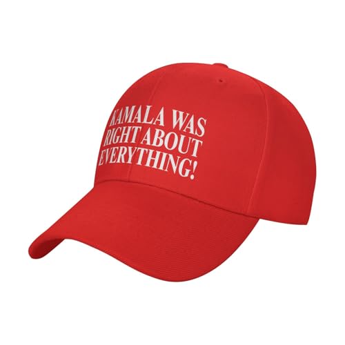 Trewrdt Kamala was Right About Everything Hat Adjustable Strap Baseball Cap Unisex Red