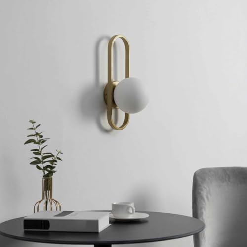 Lámpara de pared de vidrio nórdico con sofisticado acabado dorado 4
