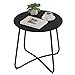 eSituro Beistelltisch rund, Balkontisch Gartentisch, Kaffeetisch Couchtisch Sofatisch Wohnzimmertisch, Kleiner Tisch für Wohnzimmer Balkon Terrasse Garten, aus Metall, φ45xH45 cm, Schwarz