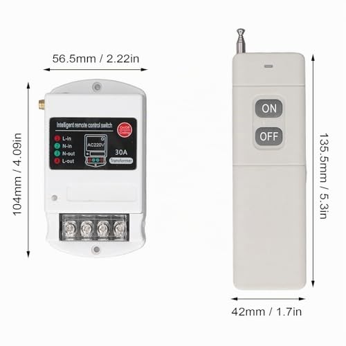 Commutateur à Distance sans Fil RF Portée 5000M Contrôle 360 pour Pompes à Moteur et Lumières Monophasé
