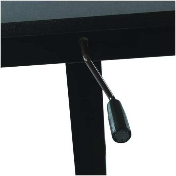 Miniatura 9 de UrbanPro Escritorio de pie de altura ajustable con manivela con cesta de cable de alambre en negro