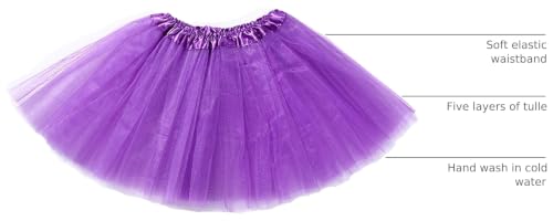 Image of XINXIYAN Tutu for Girls Womens Skirt 5 Layers Mardi Gras Outfit Halloween Costume Dress Party Favor