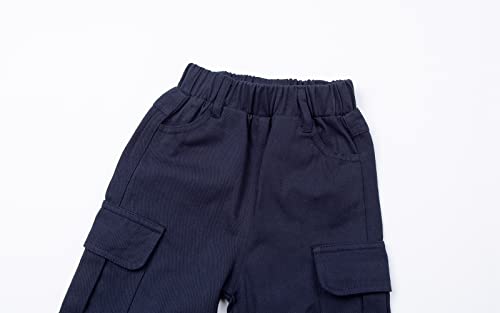 Mud Kingdom Boys Cargo Joggers Pant Elastic Waist with Hoop Pull On Outdoor Woven with Pockets3