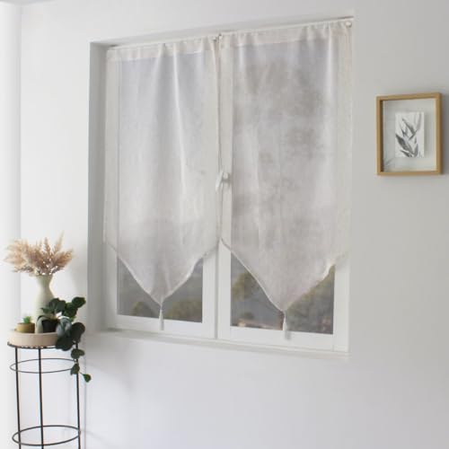 Paris Prix Paire de Voilages à Pointes Louna 60x120cm Blanc