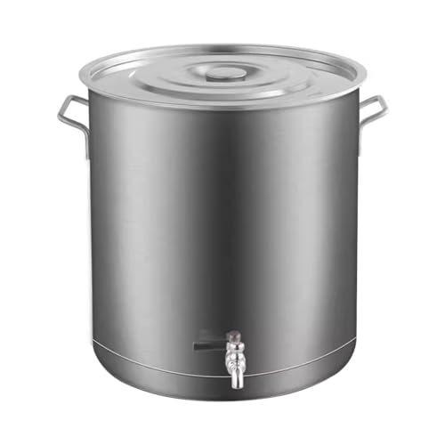 LuysmengEU Cubo de Sopa de Acero Inoxidable, Olla con Grifo, Olla con Tapa, ollas Grandes, Olla compuesta, ollas Resistentes multifuncionales(35x35cm)