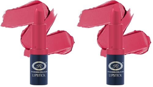 Image of FASHION COLOUR Fabulous Satin Matte | Long Stay Upto 6 Hrs | Waterproof | Smudge Proof and Lipstick for Women | Single Swipe Application | Matte Finish | 4g | Fuchsia (Pack of 2)