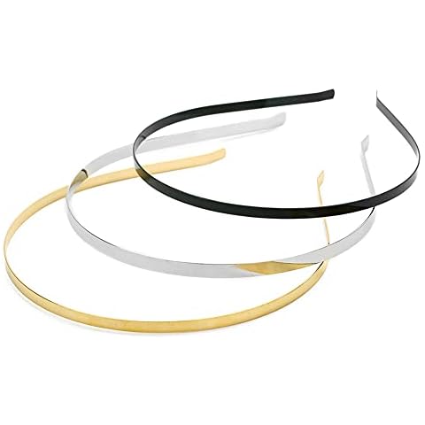 30 Piezas Diademas de Metal Liso en Blanco Cover