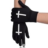Halfchet Christian Cross Winter Gloves Women Men Ski Snow Black Windproof Thermal Liner Touch Screen, for Running Cycling Skiing Freezer Work Comfortable Non-Slip Athletic Gloves Christian Gifts(L)