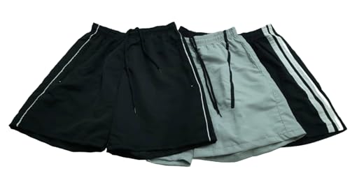 Kit 3 Bermudas Shorts Masculinos Tactel - Tamanhos 38 ao 44, Academia, Esporte, Praia e Lazer (BR, A