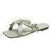Été Casual Mode Femmes Sandales Croix Femme Décoratives Sandales De Couleur unie Casual Plat À La Mode Sangle Femme Pantoufles Chaussures Offres Femme, vert, 37 EU