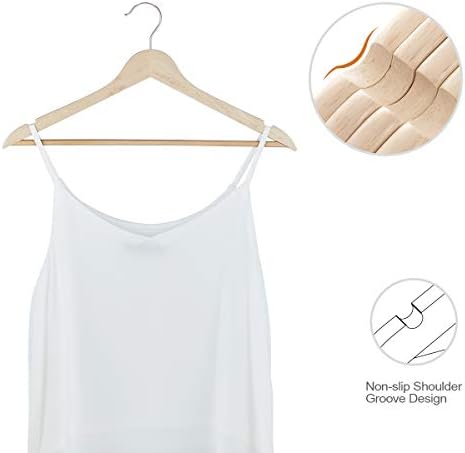 Home Love Clothes Hangers, 20 Pack Wooden Coat Hangers with Pants Bar Smooth Finish Solid Wooden Hangers (Natural, 20)
