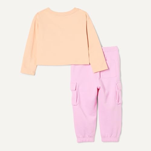 Image of Amazon Essentials Girls and Toddlers' Long Sleeve T-Shirt and Pull on Pants Set