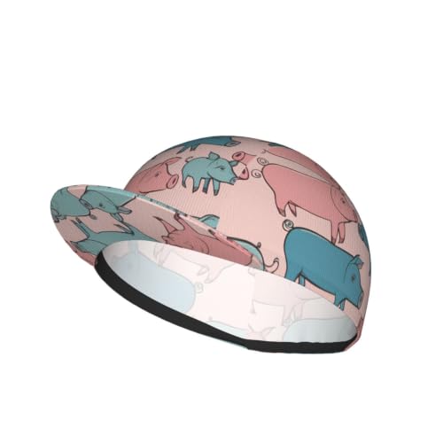 DUWAA Cute Pigs Pattern Print Mesh Bicycle Hat Hiking Cap Sweat Cap Comfortable Flexible Fit for Workout Fishing Beach Black