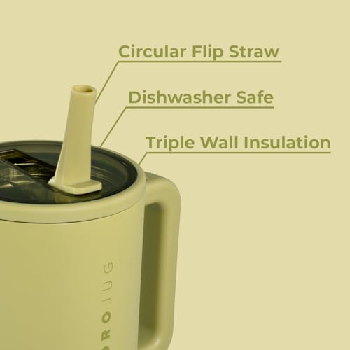 Image of HydroJug Traveler 32oz, Insulated Tumbler with Handle & Straw, Olive