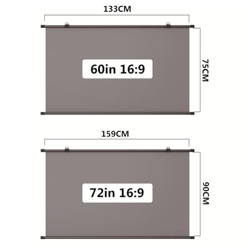 Pantalla manual retráctil 60in 16:9 para proyector miniatura 3