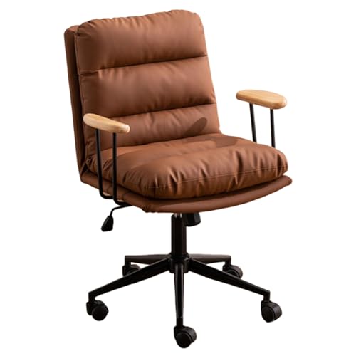 Chaise de bureau pour ordinateur pivotante ergonomique avec dossier haut protecteur et roulettes