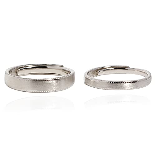 Meissa Couple Rings Wedding Band For Men And Women 925 Sterling Silver Simple Stain Finish Bands Matching Promise Rings Size Adjustable (Set Of Two) #TOP27