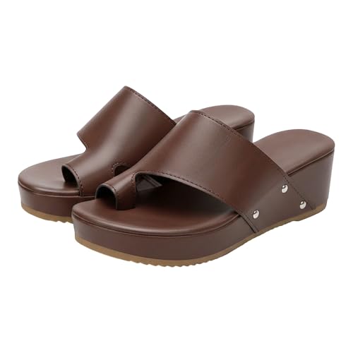 Sandales compensées femme à bout ouvert et semelle souple pour l'été
